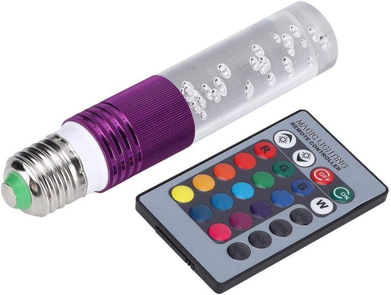 klarako RGB Color Changing Light Bulb 3W AC85-265V Crystal Bubble Light Bulb with Remote Control Small Size Atmosphere Lamp for Party, Festival, Wedding(Purple) - Image 1