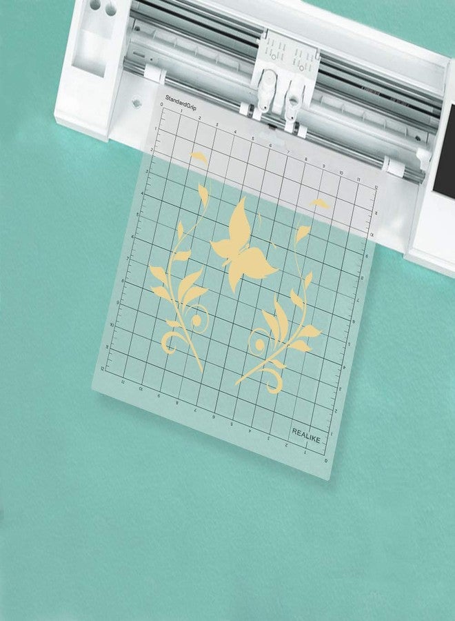 ريلايك مجموعة من 3 قطع من حصائر القطع القياسية REALIKE مقاس 12×12 بوصة لأجهزة Silhouette Cameo 5/4/3/2/1، حصيرة قطع لاصقة مانعة للانزلاق، مجموعة ملحقات بديلة من حصائر الفينيل للحرف اليدوية والخياطة - Image 5