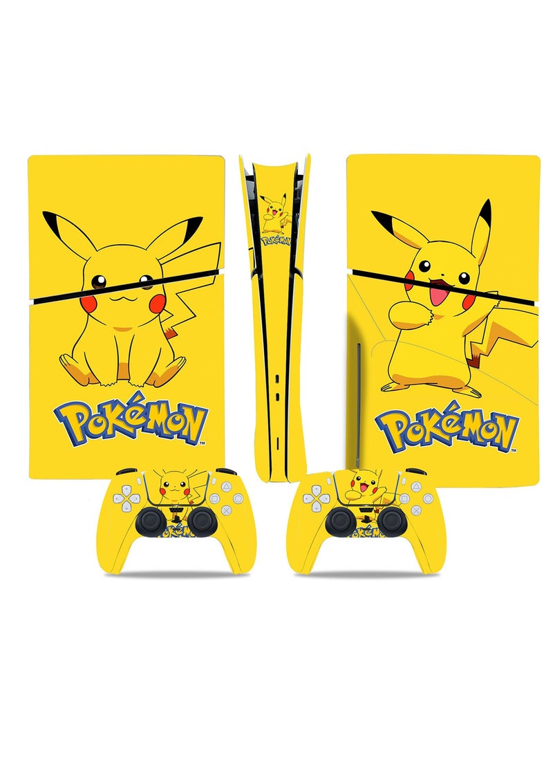 IINE Sony PS5 Slim Console Controller Skins Set, Skin Wrap Decal Sticker PS5 Slim Digital Edition Console, Protective Film Sticker for PS5 Slim Cartoon Pokemon, PS5 Slim Digital Edition Console Sticker  - Image 1