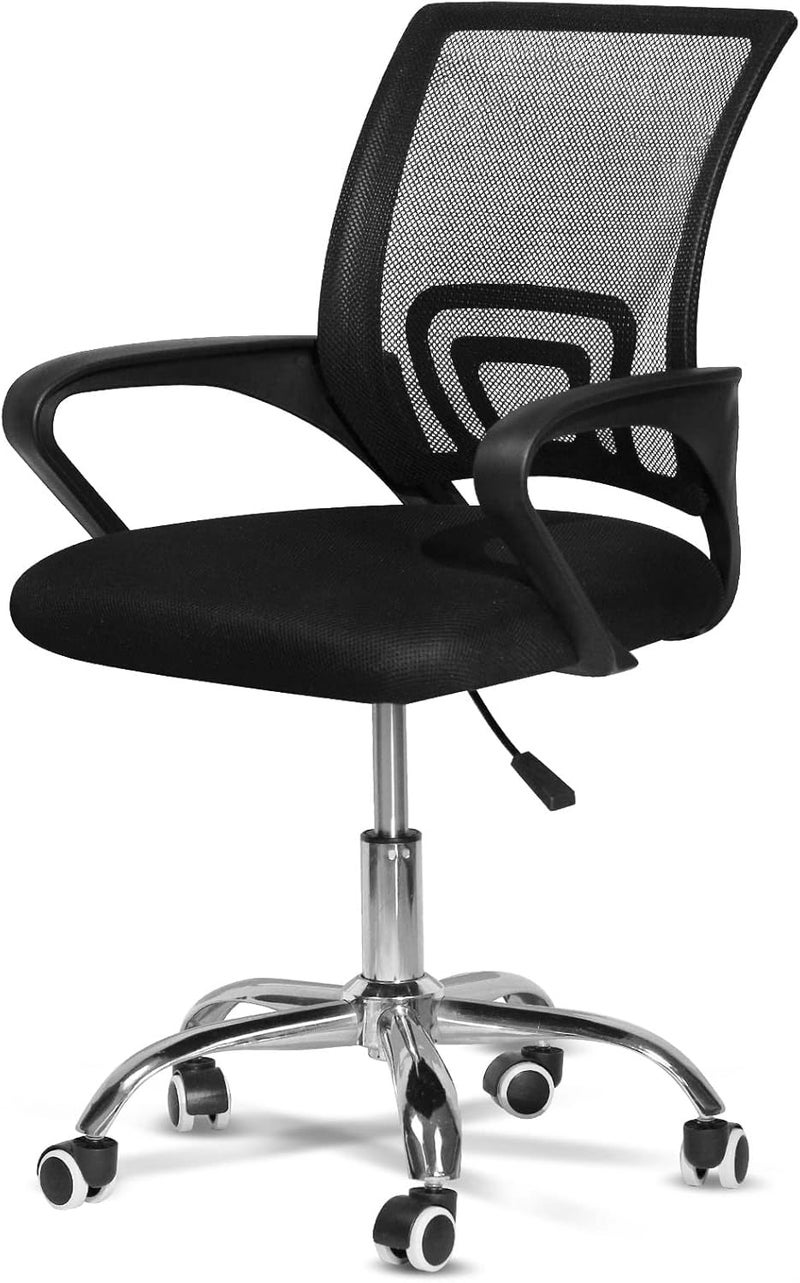 SKY-TOUCH Office Chair,Comfort Ergonomic Height Adjustable Desk Chair With Lumbar Support Backrest,Black,49 * 56 * 95Cm - Image 1