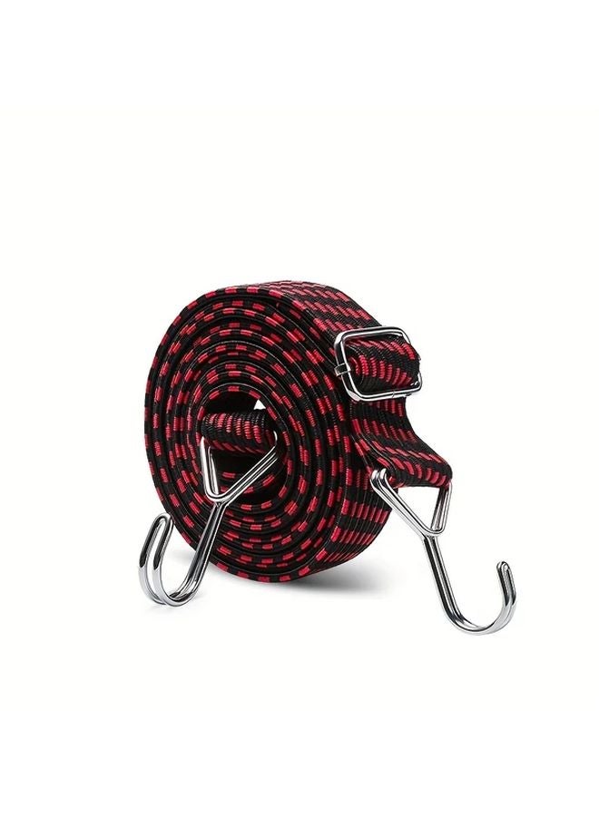 4 Pcs Heavy Duty Bungee Cord With Hooks Non Slip Flat Elastic Strap 4m 157 48inch - Image 1