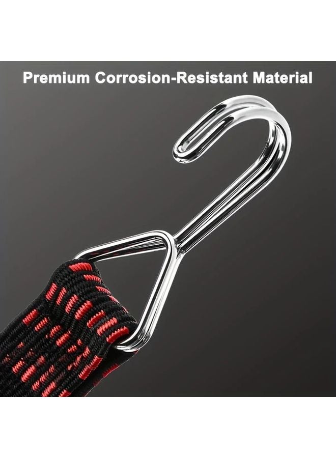 4 Pcs Heavy Duty Bungee Cord With Hooks Non Slip Flat Elastic Strap 4m 157 48inch - Image 3
