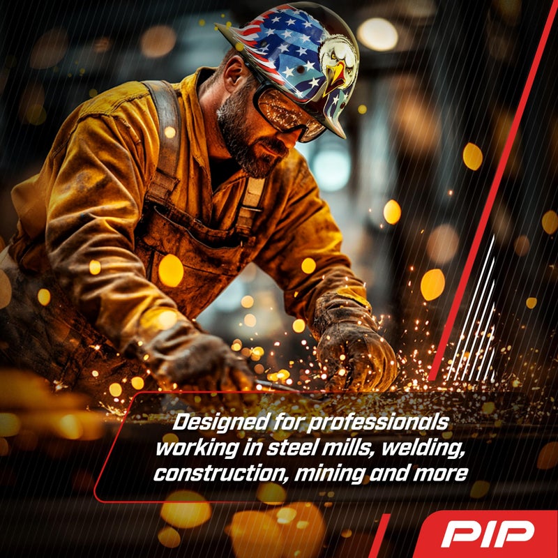 PIP Dynamic WolfJaw Fiberglass Full Brim Hard Hat with Wheel Ratchet, 8 Point Suspension, ANSI/ISEA Z89.1 Type 1 Certified, Glass G Electrical Rating, Black (280-HP1481EAG-11) - Image 3