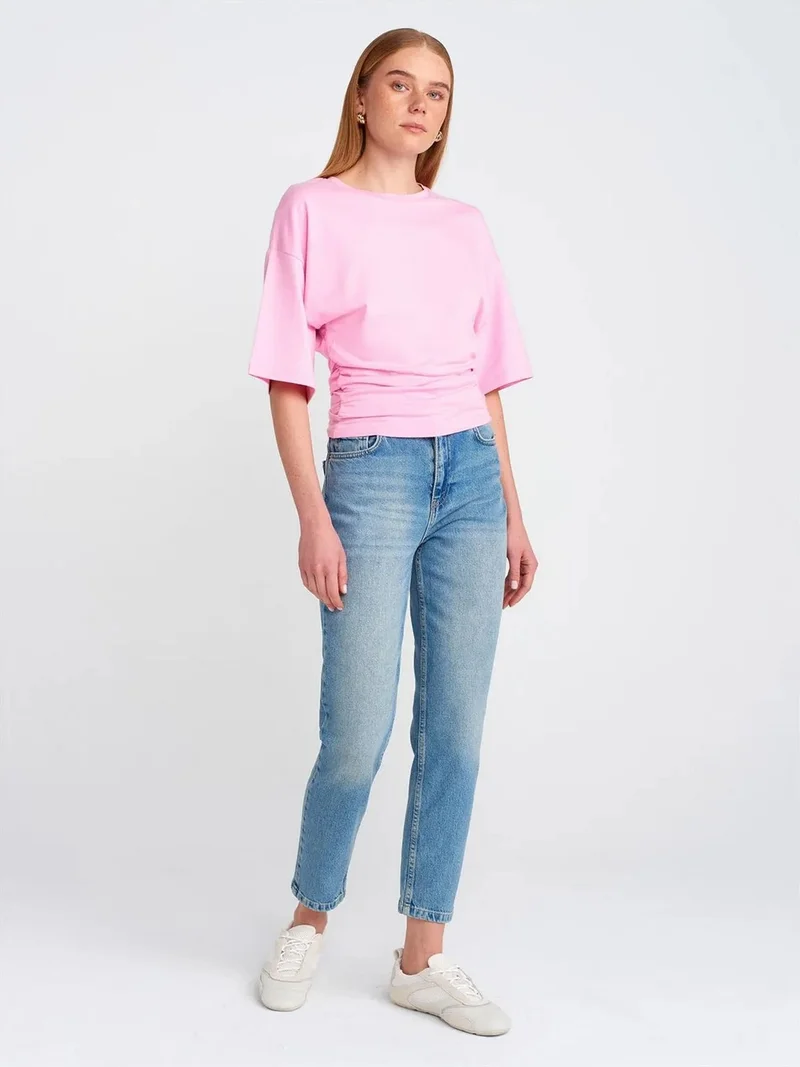 ديلفين Dilvin High-Waist Straight-Leg Mom Jeans