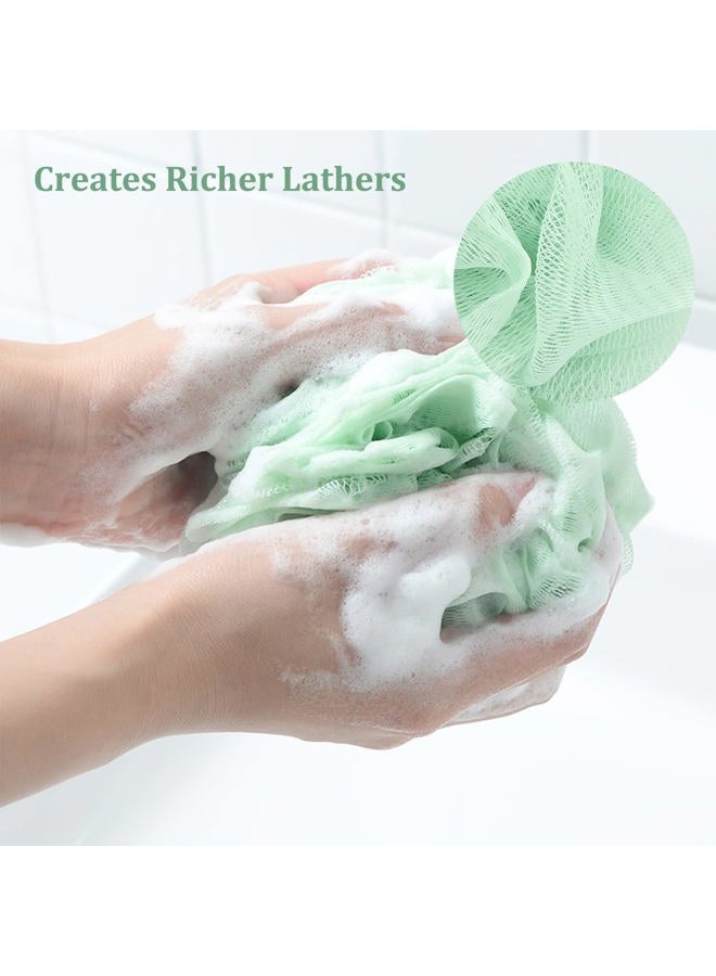 Fu Store Loofah Sponge Shower Loofahs 50g Bath Sponges Mesh Balls 4 Colors for Body Scrubber Exfoliator Wash Back Scrubber Bathroom Men Women - 4 Pack Scrubbers Cleaning Bathing Accessories - Image 2