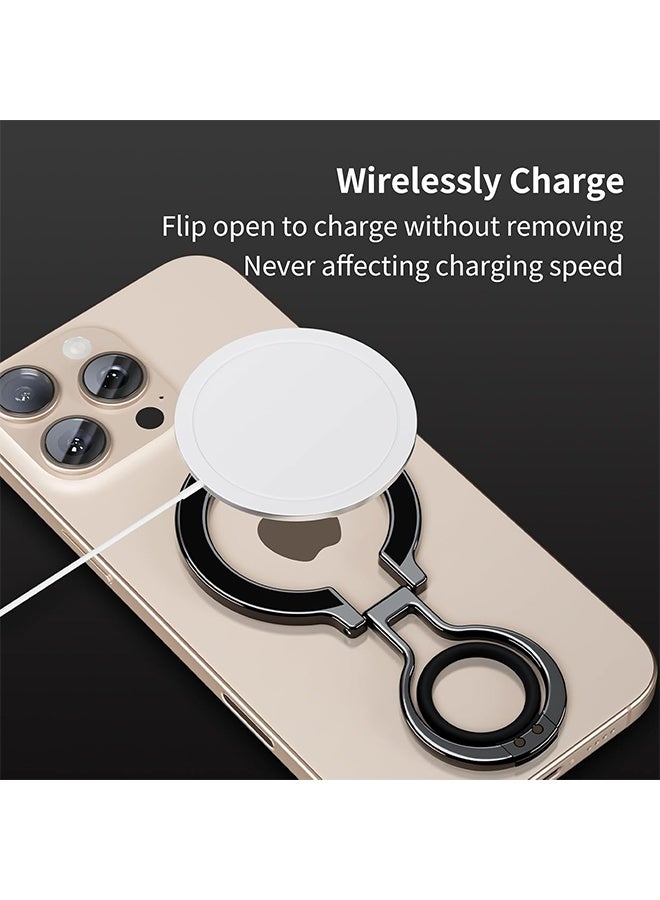 RESONIX MagSafe Magnetic Phone Grip with Magnetic Ring, Wireless Charging Compatible, Fits iPhone 16/15/14/13/12 Pro Max & More (Black)  - Image 4