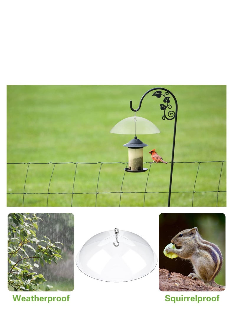 SYOSI Bird Feeders Protective Cover Clear Squirrel Baffle Bird Feeder Rain Guard Round Protective Dome Rain Anti-Squirrel Protective Cover for Hanging Bird Feeders Outdoor Garden - 10'' - Image 3