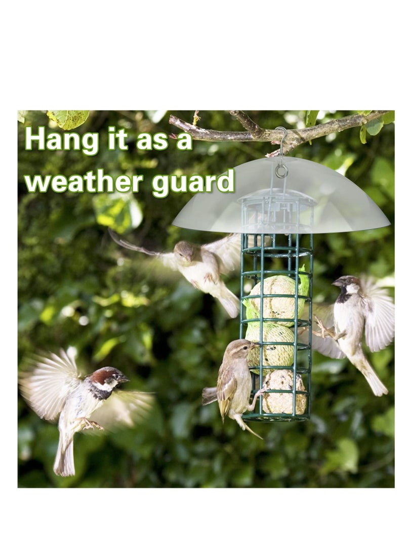 SYOSI Bird Feeders Protective Cover Clear Squirrel Baffle Bird Feeder Rain Guard Round Protective Dome Rain Anti-Squirrel Protective Cover for Hanging Bird Feeders Outdoor Garden - 10'' - Image 2