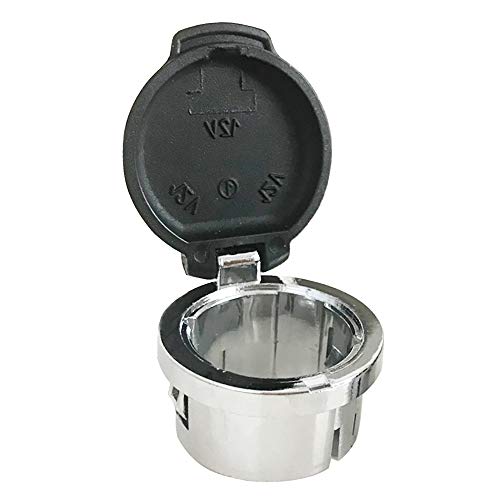LECWOF Plug Cover Replacement 12V Power Outlet Dash Retainer Cigarette Lighter Plug Chrome Fit For Chevy Chevrolet Silverado GMC Sierra 1500 2500HD 3500 2007-2013 20983936 (2pcs) - Image 3