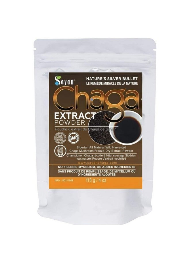 sayan - Siberian Wild Sustainably Harvest Organic Chaga Mushroom Extract Powder 4Oz /113G Immune System And Energy Booster Antioxidant Tea For Focus And Mental Clarity Vegan Instant Coffee Mix - Image 1