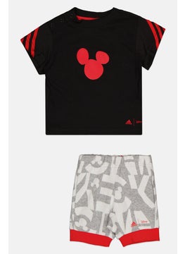 Adidas Adidas x Disney Toddlers Boy 2 Pcs Sportswear T-Shirt And Short Set, Black/Light Grey/Red  - Image 1