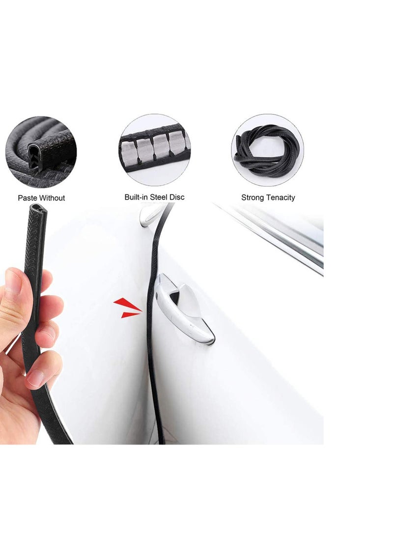 SYOSI Car Door Edge Guards 16.4 Ft U Shape Edge Trim Rubber Strip Seal Protector No Glue Required Car Protection Door Edge Fit for Most Car White - Image 4