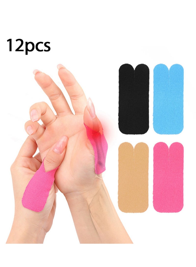 LLASIDO 12 Count Kinesiology Tape for Elbow, Pre-Cut Waterproof Elbow Tape for Elbow Pain Relief Pre Cut, Original Cotton Athletic Tape, Durable Knee Tape for Sports and Long-Lasting Support (Black) - Image 1