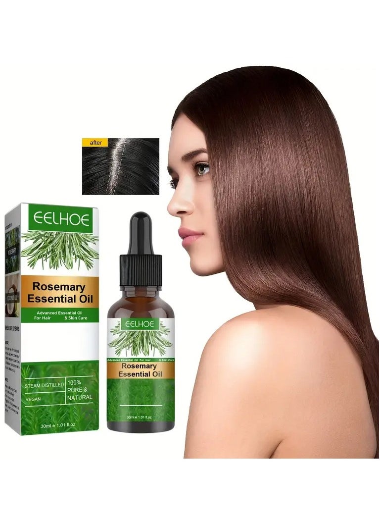 EELHOE - EELHOE Rosemary ESSENTIAL Oil Hair Growth Anti Hair Loss Fast Regrowth Essence Aromatherapy Repair Damaged Frizzy Thinning Scalp Hair Repairs Hair Follicles For Stimulate Hair Growth Nourish Scalp Str - Image 1