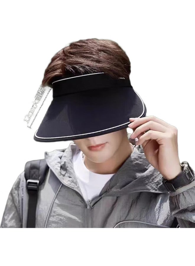 Ousen Sun Hat For Men, Visor Running Cap, Versatile Outdoor Hiking Sun Protection Hat, Cycling Sports Cap With Wide Brim - Image 1