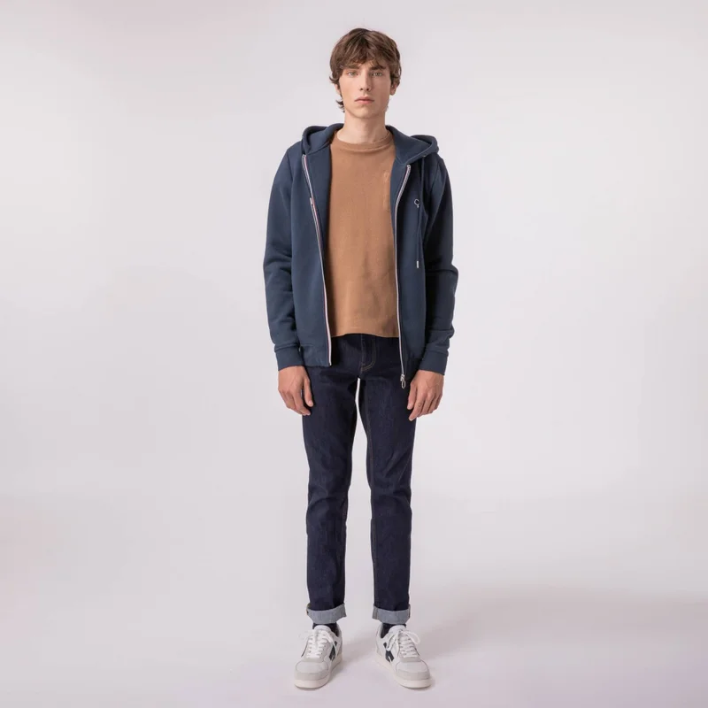 Faguo Mesnil - Navy Blue hoodie in cotton