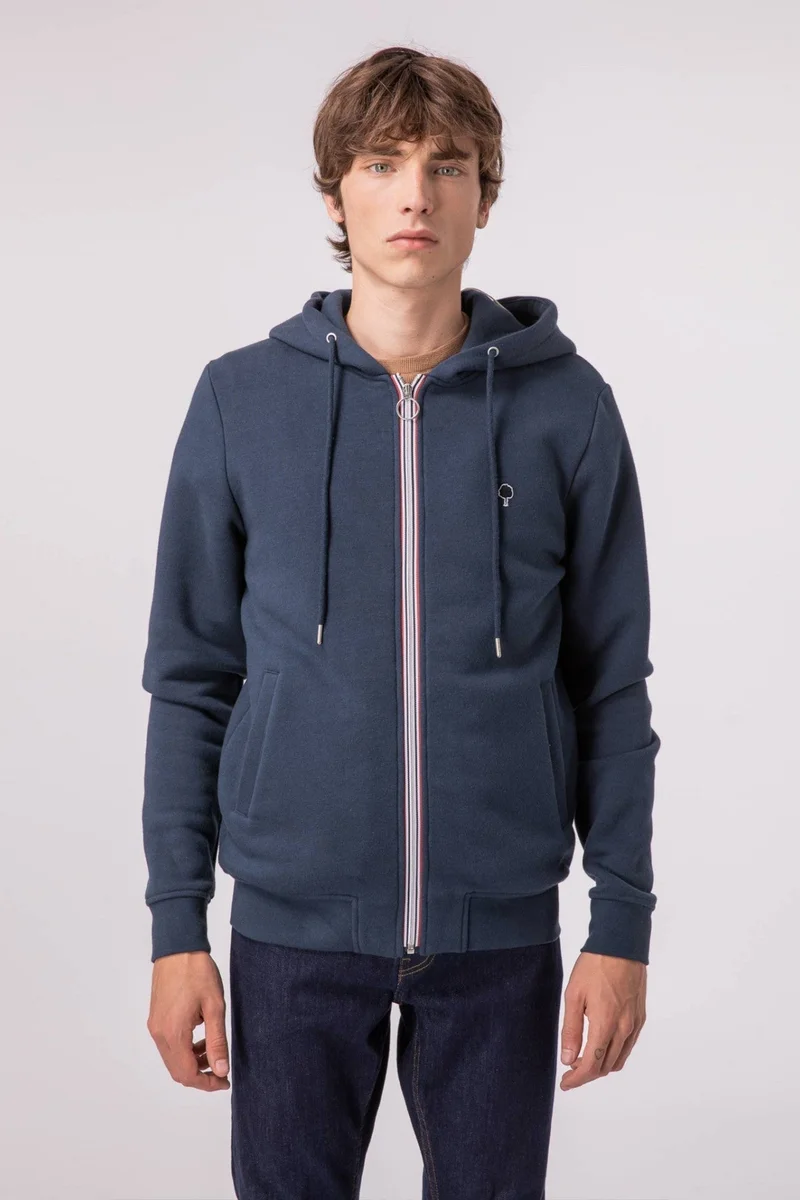 Faguo Mesnil - Navy Blue hoodie in cotton