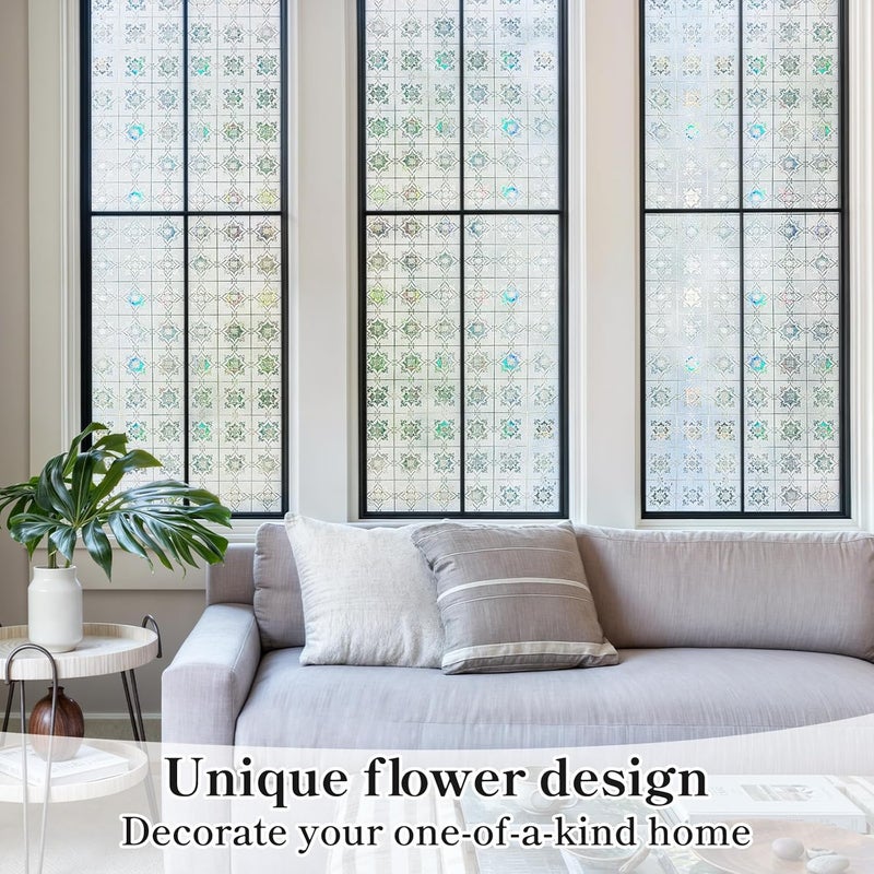 DARUITE Window Privacy Film Frosted Glass Window Film Privacy Film for Glass Windows Frosted Window Film Bathroom Window Privacy Film Bathroom Window Privacy Film(30x200cm) - Image 3
