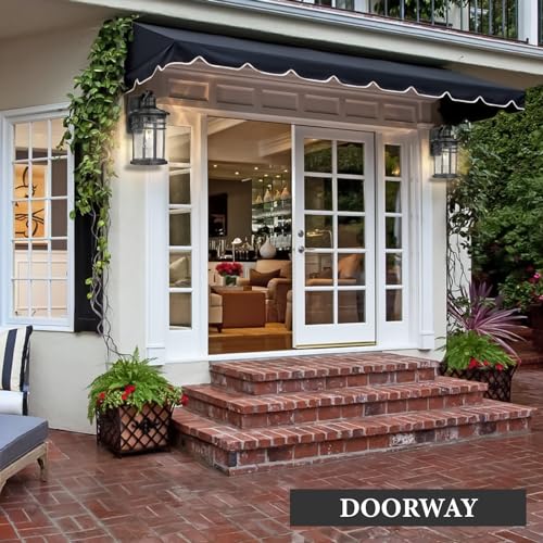 Darkaway Outdoor Porch Lights Wall Mount, Outdoor Light Fixtures Sconces Wall Lighting with Seeded Glass Waterproof Exterior Lights for Patio Yard House Hallway Doorway Garage(2 Pack, Black) - Image 4