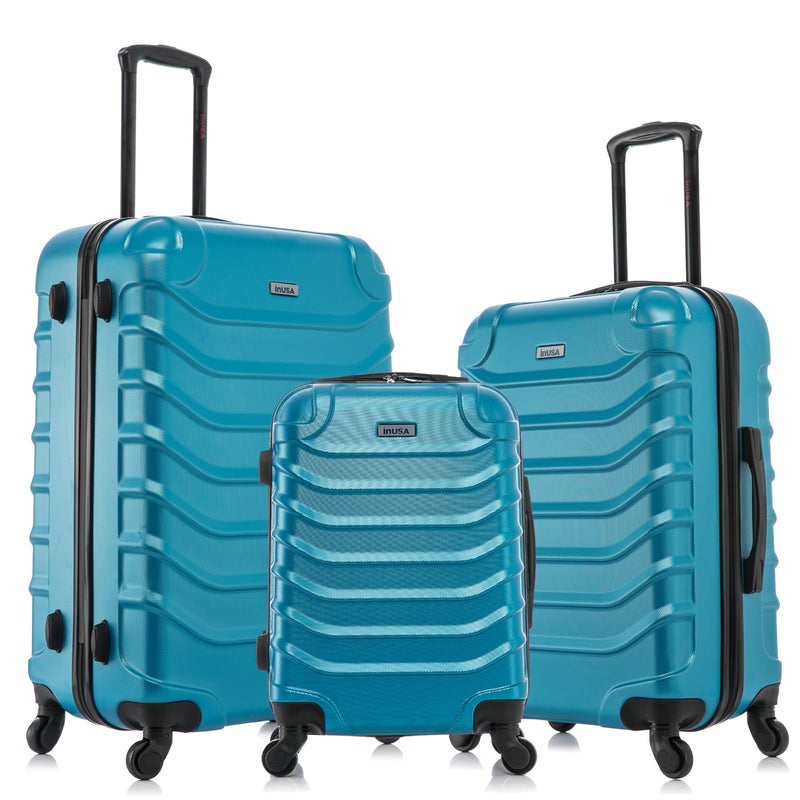 InUSA ENDURANCE Luggage with Spinner Wheels | Durable Lightweight Hardside Suitcase, Spacious Travel Bag with Handle and Trolley | 28-Inch Large Checked Luggage | Teal - Image 1