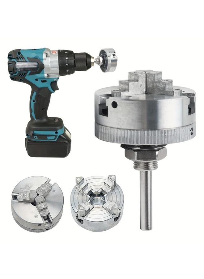 3 Jaw Mini Self Centering Wood Turning Lathe Chuck Set With Connecting Rod - Image 2