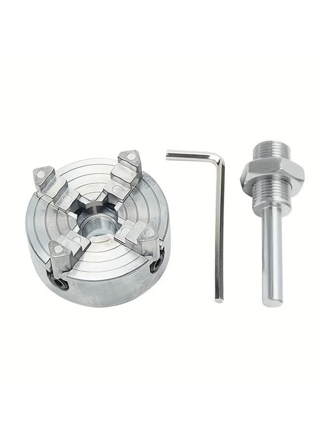 3 Jaw Mini Self Centering Wood Turning Lathe Chuck Set With Connecting Rod - Image 4