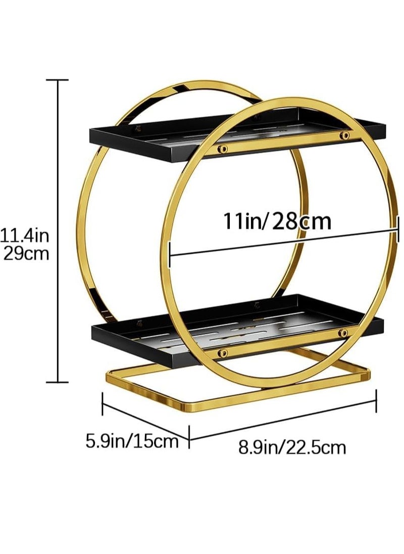 TRASSLE 2 Tier Perfume Organizer for Dresser, Bathroom Counter Organizer, Makeup Organizer Countertop for Vanity, Skincare Organizer Perfume Holder Tray Cosmetic Display Rack, Gifts for Women  - Image 2