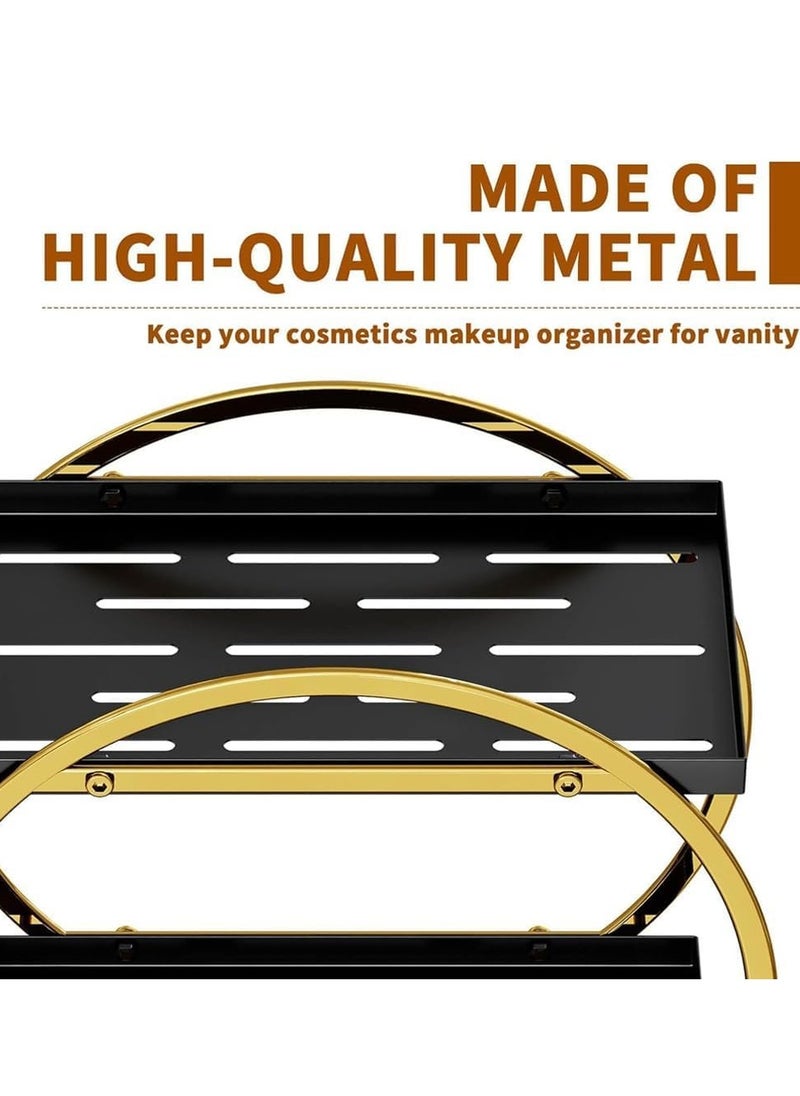 TRASSLE 2 Tier Perfume Organizer for Dresser, Bathroom Counter Organizer, Makeup Organizer Countertop for Vanity, Skincare Organizer Perfume Holder Tray Cosmetic Display Rack, Gifts for Women  - Image 3