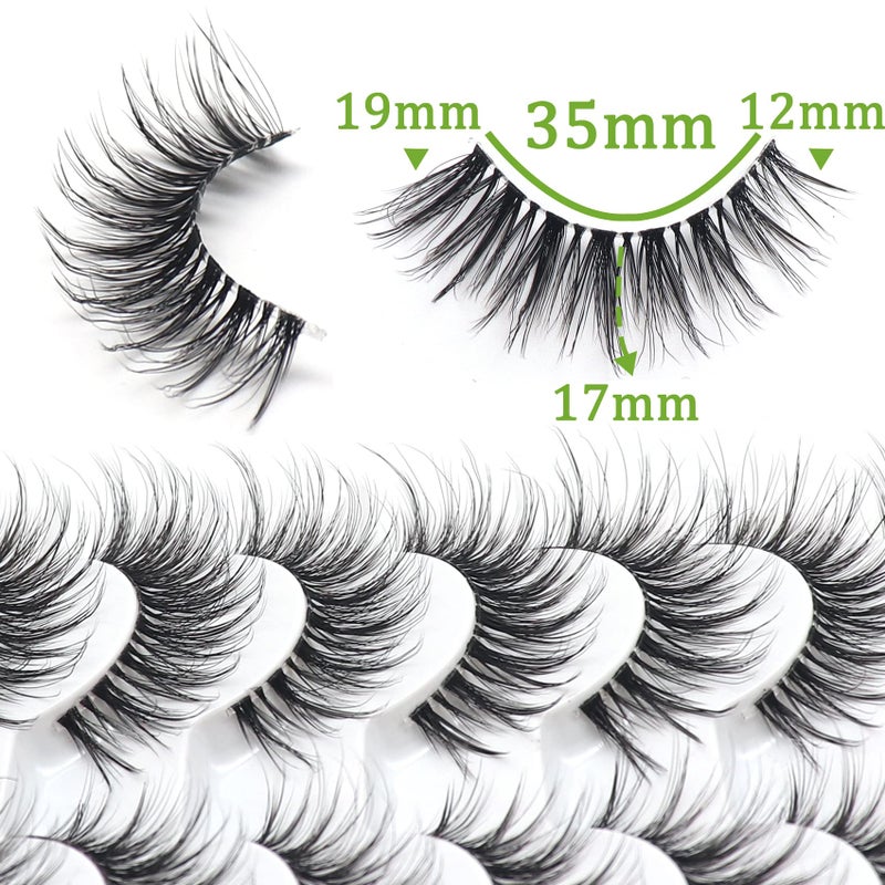 Losha Eyelashes Wispy Lashes Natural Look 8 Pairs Clear Band False Eyelashes Handmade Reusable Fake Eye Lashes Pack (G1) - Image 2