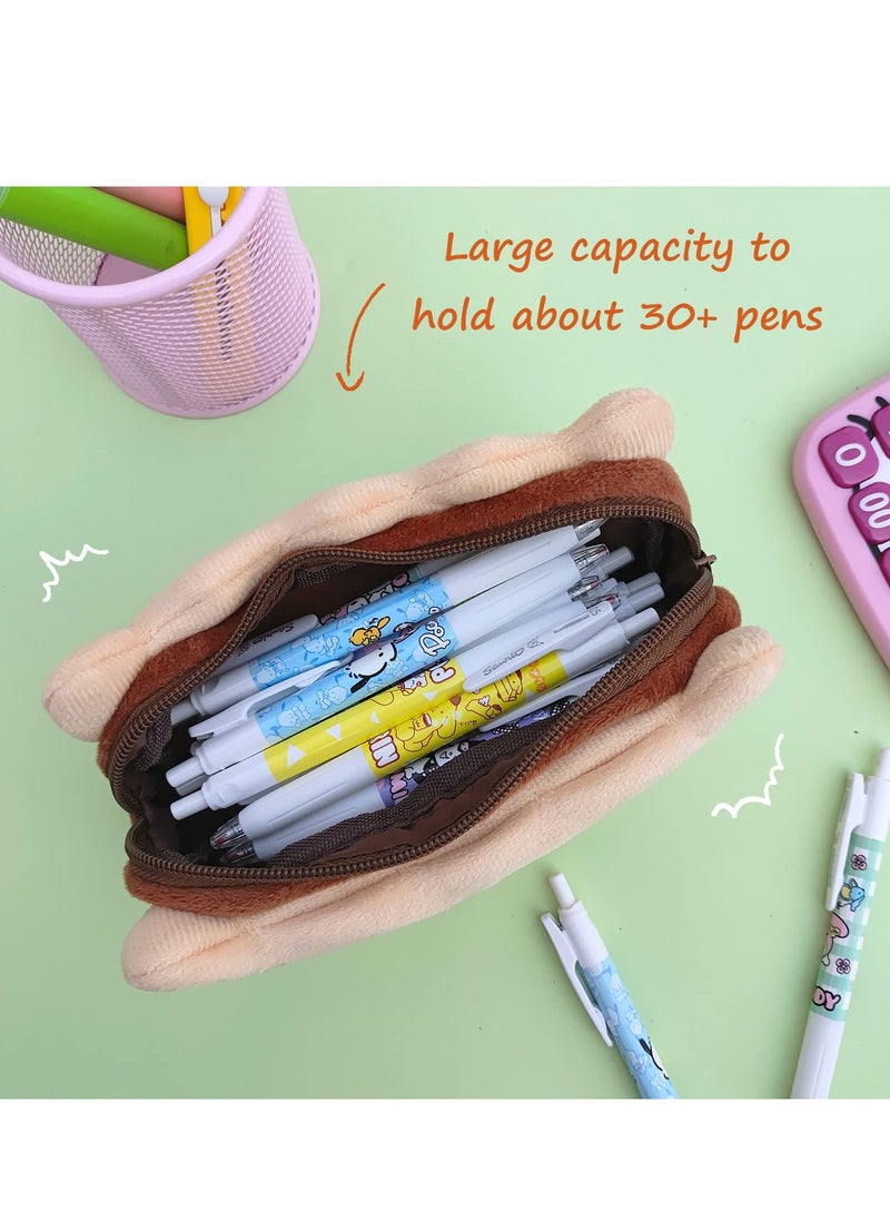 KASTWAVE - Kawaii Pencil Pen Case, Funny Biscuit Stationery Bag, Anime Stationery Pouch, High Capacity Stationery Case, Suitable for Students Teens Girls Boys - Image 1