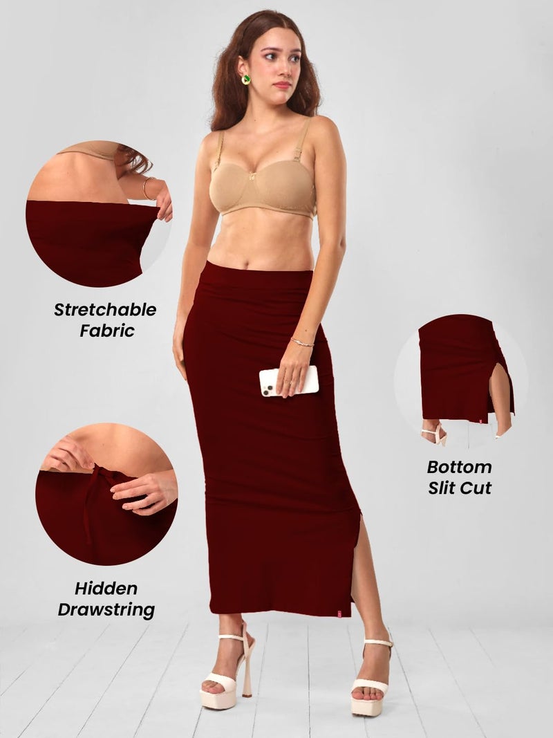 Lyra Women Saree Shaper (Petticoat) Maroon - Image 4