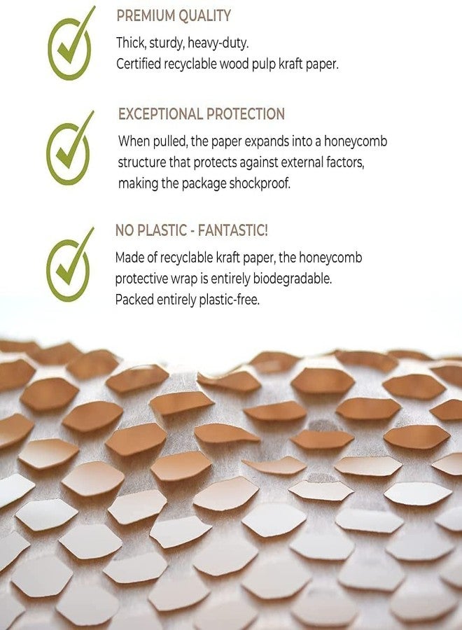 Devshree Dev® Eco-Friendly imported Virgin Primium high strechable 90 GSM Expandable Honeyycomb Kraft Paper bubble Wrap Packaging roll (15" × 50 mtr) - Image 2
