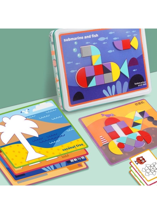 Magnetic Creative Matching Geometric Puzzle Kindergarten Early Education Logical Thinking Imagination Mindset Training Toys-Color:MWZ-Geometric Creative Puzzle - Image 4