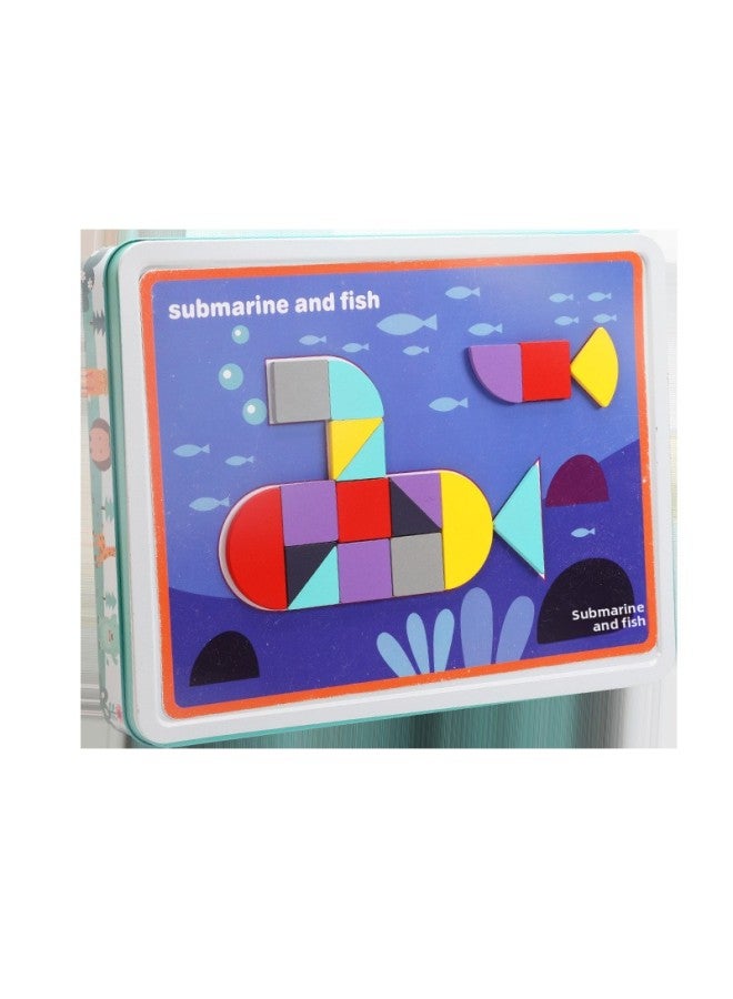 Magnetic Creative Matching Geometric Puzzle Kindergarten Early Education Logical Thinking Imagination Mindset Training Toys-Color:MWZ-Geometric Creative Puzzle - Image 1