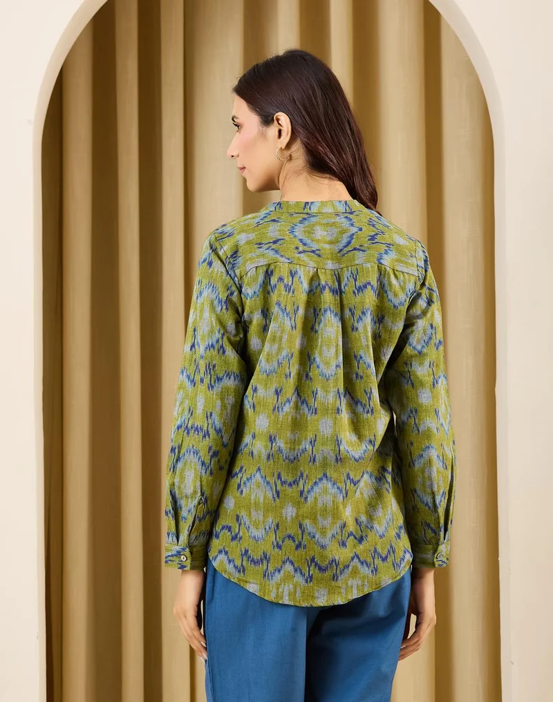 Fabindia  Green-Blue Cotton Tunic for Women | Best Price UAE