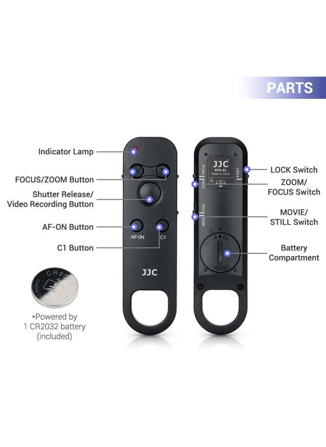 JJC - Wireless Bluetooth Remote Control Replaces Sony RMT-P1BT for Sony A7R5 A7M4 ZV-E1 ZV-1F ZV-1 II ZV1 ZV-E10 FX30 A1 A7C II A7CII A6700 A6600 A6400 A6100 A7R IV III A7 IV III A9 II RX100 VII RX0 II - Image 1