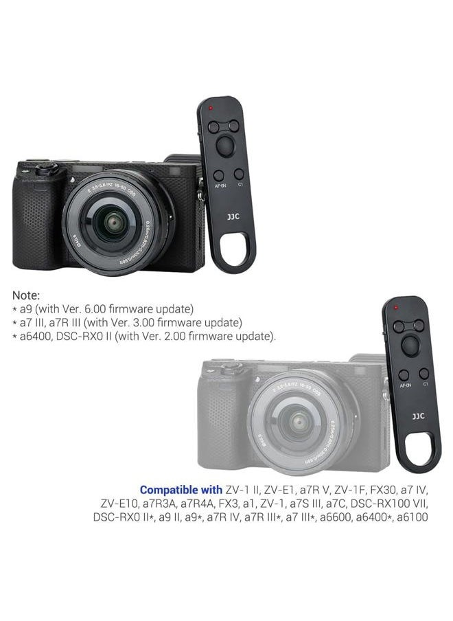 JJC - Wireless Bluetooth Remote Control Replaces Sony RMT-P1BT for Sony A7R5 A7M4 ZV-E1 ZV-1F ZV-1 II ZV1 ZV-E10 FX30 A1 A7C II A7CII A6700 A6600 A6400 A6100 A7R IV III A7 IV III A9 II RX100 VII RX0 II - Image 1
