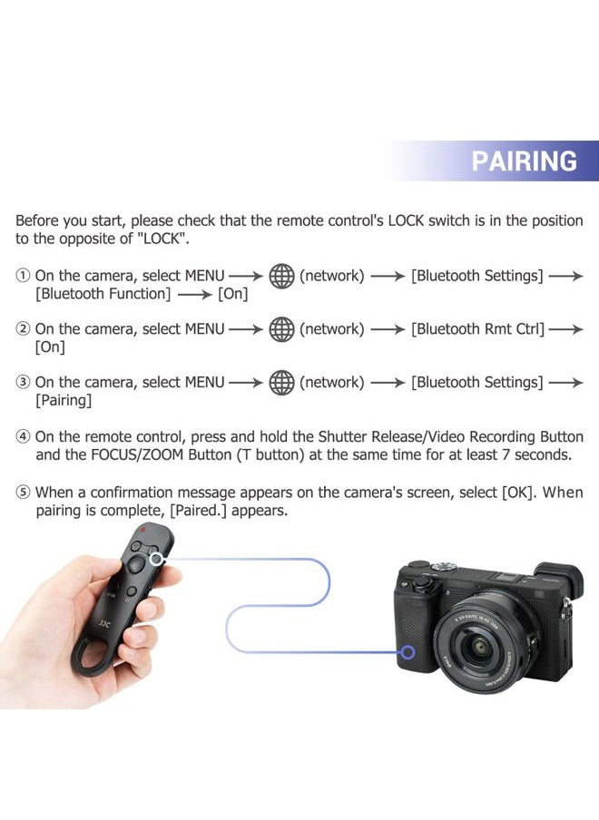 JJC - Wireless Bluetooth Remote Control Replaces Sony RMT-P1BT for Sony A7R5 A7M4 ZV-E1 ZV-1F ZV-1 II ZV1 ZV-E10 FX30 A1 A7C II A7CII A6700 A6600 A6400 A6100 A7R IV III A7 IV III A9 II RX100 VII RX0 II - Image 1