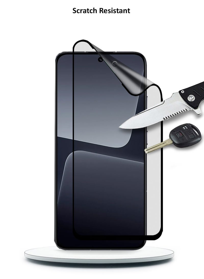 دبليو تيك شاومي 13T 5G 2023 / Xiaomi 13T Pro 5G 2023 نانو سيراميك كامل الغراء غطاء كامل واقي شاشة مرن غير لامع (MSCNMN) - شفاف / أسود - Image 5