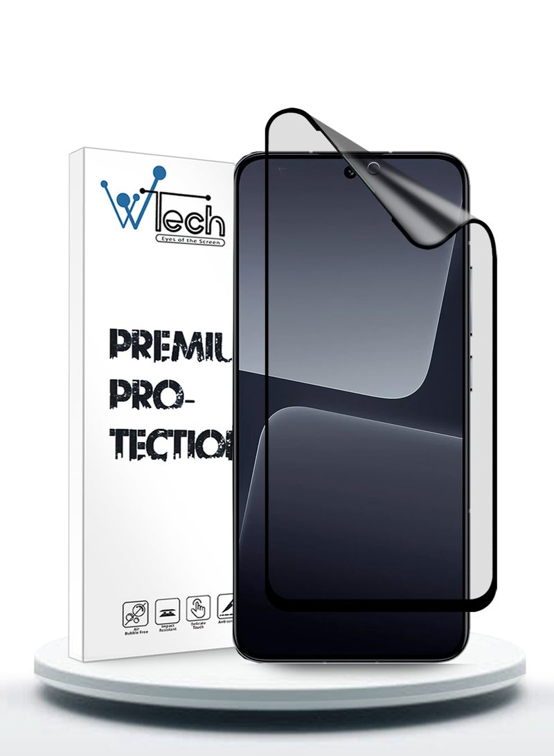 دبليو تيك شاومي 13T 5G 2023 / Xiaomi 13T Pro 5G 2023 نانو سيراميك كامل الغراء غطاء كامل واقي شاشة مرن غير لامع (MSCNMN) - شفاف / أسود - Image 1