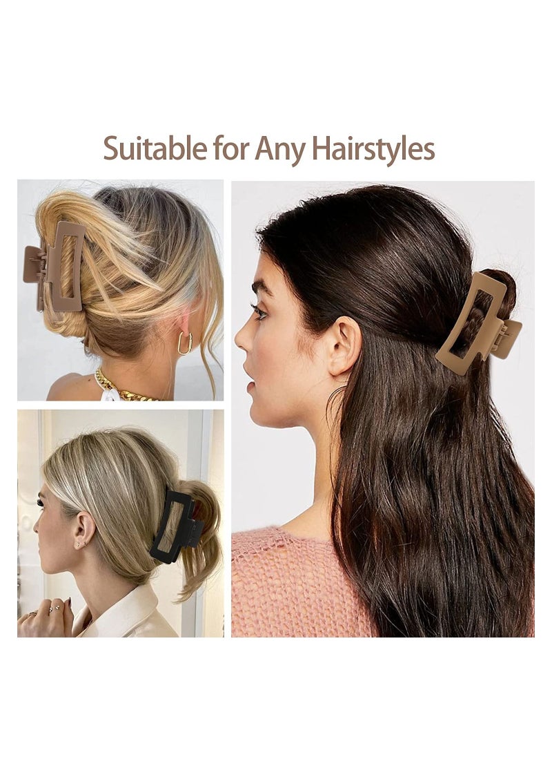 ORiTi 10 Pack Hair Claw Clips, Neutral Hair Clips for Women, Big Claw Clips, Large Rectangle Claw Hair Clips  - Image 3
