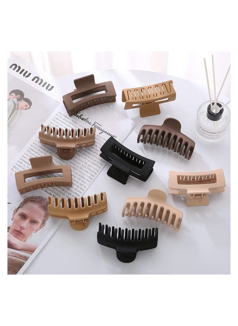 ORiTi 10 Pack Hair Claw Clips, Neutral Hair Clips for Women, Big Claw Clips, Large Rectangle Claw Hair Clips  - Image 4