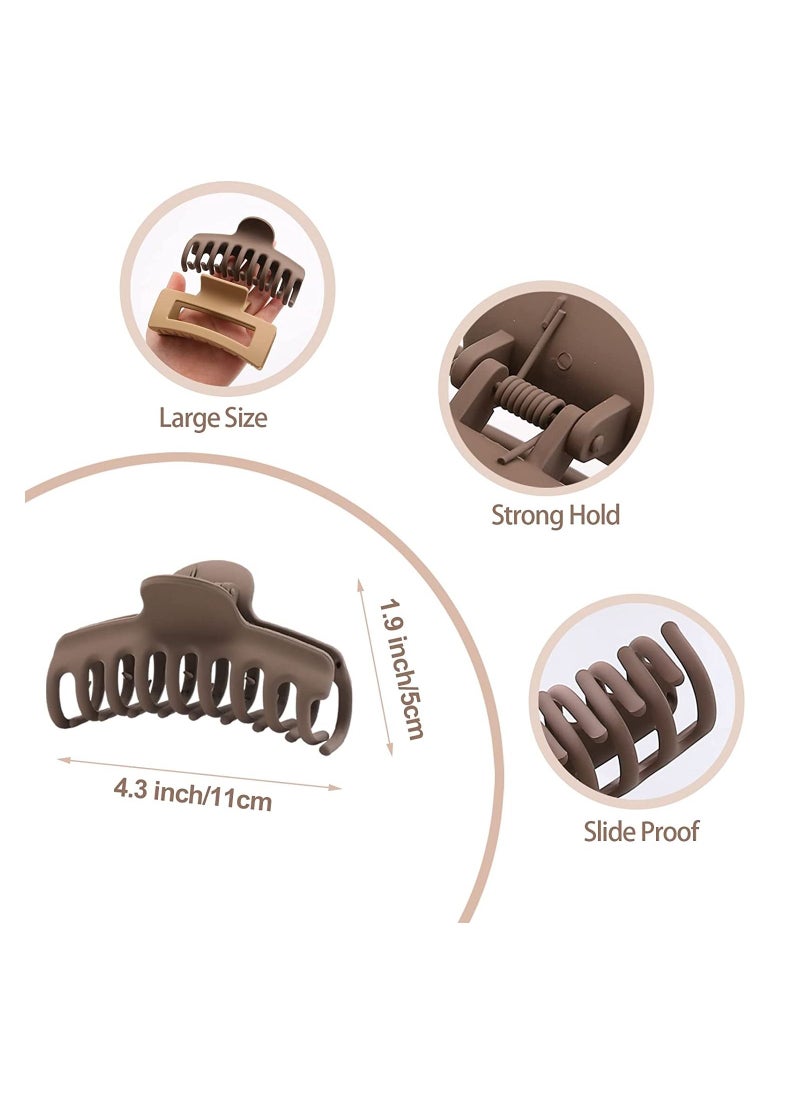 ORiTi 10 Pack Hair Claw Clips, Neutral Hair Clips for Women, Big Claw Clips, Large Rectangle Claw Hair Clips  - Image 5