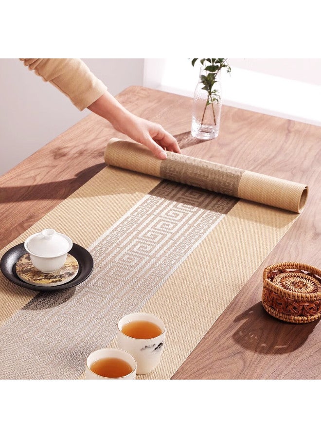 Avivi Aiwei New Chinese-style Table Runner, Coffee Table Cloth, Zen-style Tea Mat, Waterproof Tea Pad, Dining Table Mat, Long Tea Table Cloth, 30*180 Meters, Zhan - Image 3