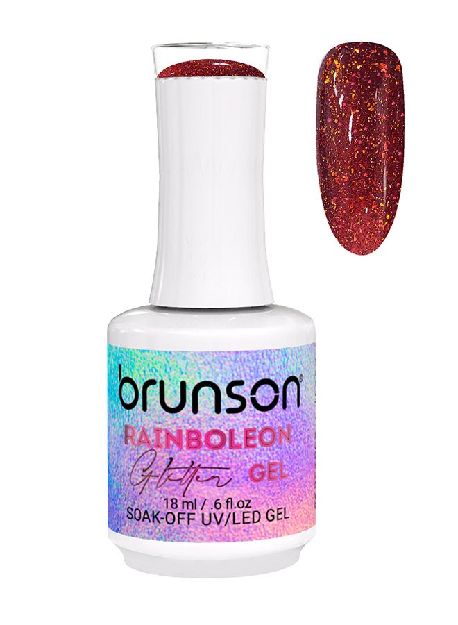 brunson طلاء أظافر جل 18 مل طويل الأمد مقاوم للتقشير يتطلب التجفيف تحت مصباح UV LED جل رينبولون المتلألئ - Image 1