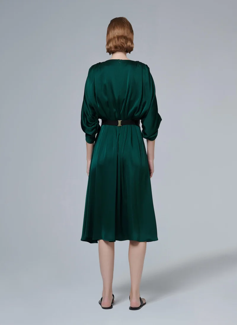 leem Belted Pleated Dress - Shorter length