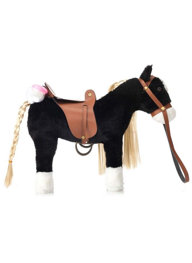 HollyHOME - Stuffed Animal Horse Pretty Plush Toy Pretend Play Horse 11 Inches Black - Image 1