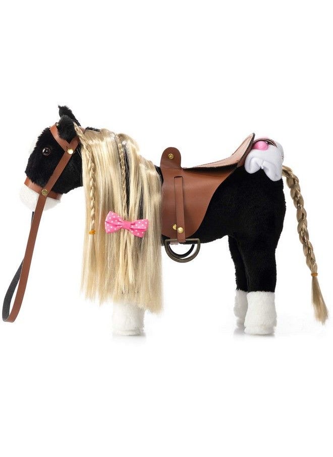 HollyHOME - Stuffed Animal Horse Pretty Plush Toy Pretend Play Horse 11 Inches Black - Image 1