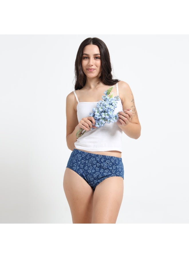 DUJE Women’s Printed Panties (3-Pack Combo 3 – Purple, Blue & Orange) | 95% Cotton 5% Spandex | Stretchable, Breathable, Sweat-Absorbing, Anti-Bacterial & Odour-Free Comfort Wear - Image 4