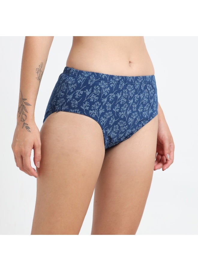 DUJE Women’s Printed Panties (3-Pack Combo 3 – Purple, Blue & Orange) | 95% Cotton 5% Spandex | Stretchable, Breathable, Sweat-Absorbing, Anti-Bacterial & Odour-Free Comfort Wear - Image 3